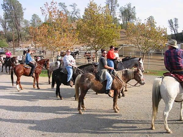 Riders gathering at the Ranch stables